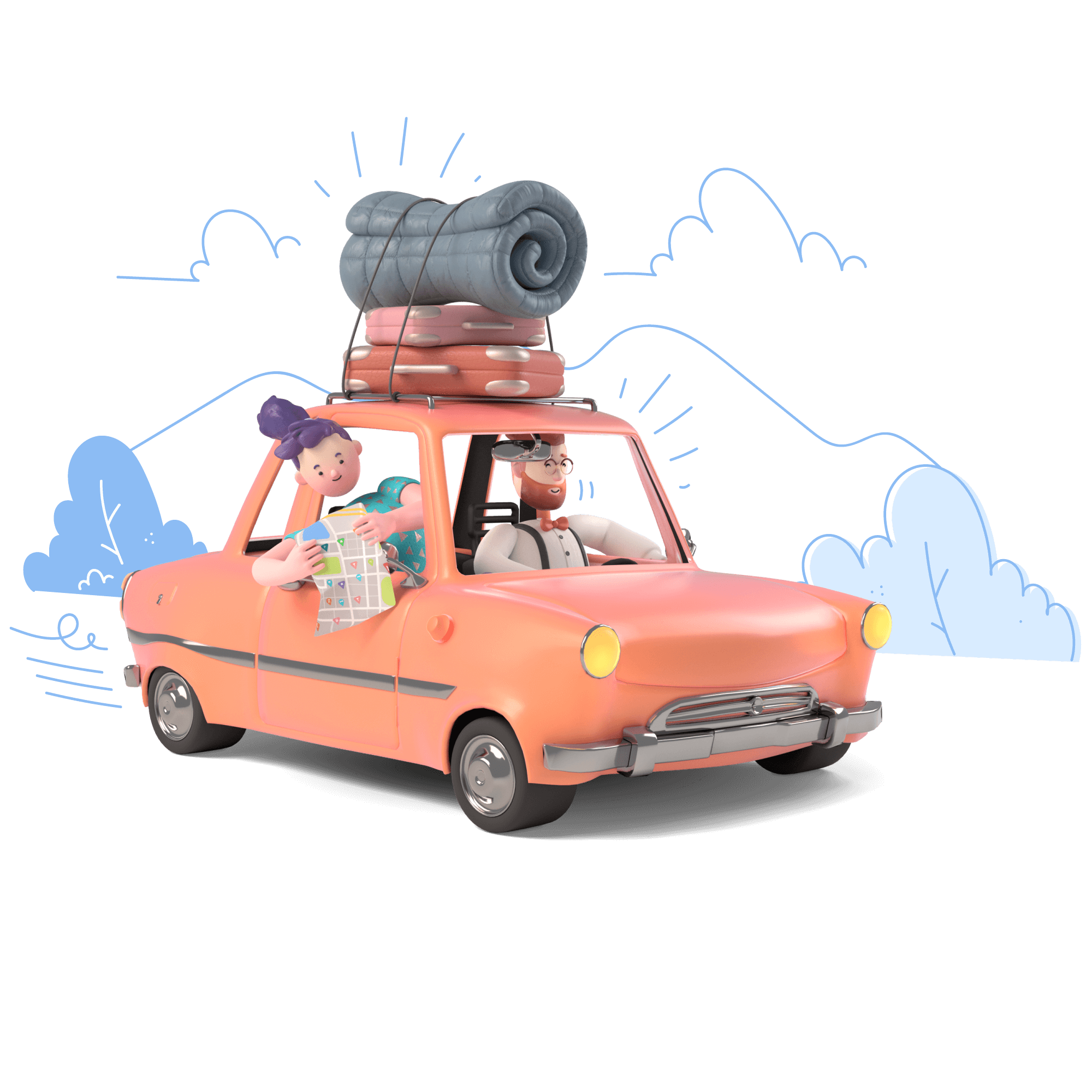 travel transportation car vehicle transport travelling map luggage